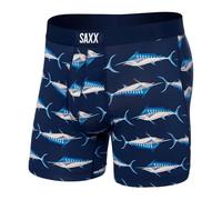 SAXX Underwear Co. Unisex's Saxx Vibe Super Soft Boxer Briefs with Built-in Pouch Support-Underwear for Men, Marlin Matrix-Midnight, M