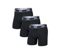 SAXX Underwear Co. Mens Essential Performance Mesh Boxer Brief Fly 3 Pack Black
