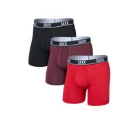 SAXX Underwear | Essential Performance Mesh Boxer Brief Fly | 3 Pack | Classic Red/Maroon/Black S