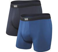 SAXX Underwear Men's Boxer Shorts - SPORT MESH Men’s Underwear - Boxer Shorts with Built-In BallPark Pouch Support - Workout Boxer Shorts, Pack of 2, Navy/City Blue, XX-Large