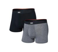 Saxx Underwear - Pack of 2 breathable and soft Boxer shorts - Vibe Xtra Soft Comfort BB Fly 2pk Black/Dark Grey Heather for Men - Size S Grey S