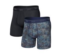 Saxx Underwear - Pack of 2 breathable Boxers - Quest Quick-Dry Mesh BB Fly 2pk - Matrix Camo/Black for Men - Size XS Black