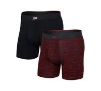 Saxx Underwear - Pack of 2 breathable Boxers - Vibe Xtra BB Fly 2pk - Spacedye Stripe/Black for Men - Size S - Red Red