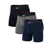 Saxx Underwear - Pack of 3 breathable boxer shorts - Men's - Vibe Xtra Soft Comfort BB Fly 3pk - Vibe Xtra Soft Comfort BB Fly 3pk Black/Dark Grey Heather/Navy for Men - Size L L
