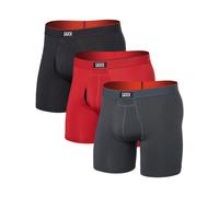 Saxx Underwear - Pack of 3 breathable boxer shorts - Multi-Sport Mesh BB 3pk Sunset Red/Trblnce/FD Blk for Men - Size XS Red XS