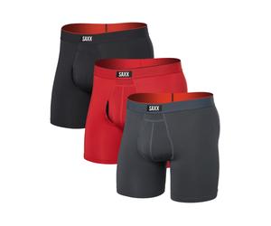 Saxx Underwear - Pack of 3 breathable boxer shorts - Multi-Sport Mesh BB 3pk Sunset Red/Trblnce/FD Blk for Men - Size XS Red XS
