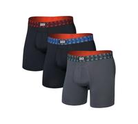 Saxx Underwear - Pack of 3 breathable Boxers - Multi-Sport Mesh BB 3pk - Red/Mint/Blue Jagged WB for Men - Size S - Black Black