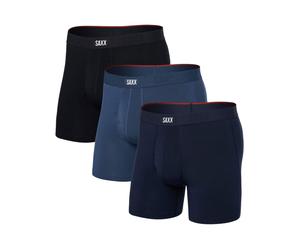 Saxx Underwear - Pack of 3 breathable Boxers - Vibe Xtra BB Fly 3pk Dark Denim/Navy/Black for Men - Size S Navy S