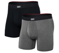 SAXX | Vibe Xtra Boxer Brief Fly 2 Pack | Black/Dark Grey Heather | WildBounds UK S