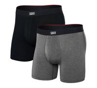 Saxx Vibe Xtra Soft Comfort 2-Pack Boxer Briefs, Black/Dark Grey Heather - S