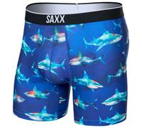 Saxx Volt Breathable Mesh Boxer Briefs, Shattered Sharks/Blue - L