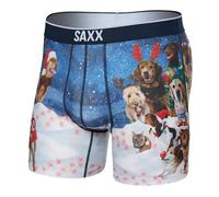 Saxx Volt Breathable Mesh Boxer Briefs, Dogs of Saxxmas/Blue - M