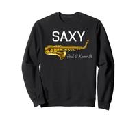 Saxy Saxophone Player Funny Jazz Musician Pun Music Design Sweatshirt