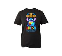 Say A Bad Word About Autism Stitch T-Shirt, Boys Girls Funny Sticth Cartoon Autsim Awareness Unisex Gift Tee Top (Black, 7 Years)