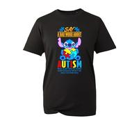Say A Bad Word About Autism Stitch T-Shirt, Boys Girls Funny Stitch Cartoon Autism Awareness Gift Unisex Kids Adults Top (Black, 3XL)