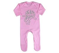 Say Boo Ghost Lettering [HALLO19] Baby Romper Jumpsuit with feet, 0-3 Months, Pastel Pink
