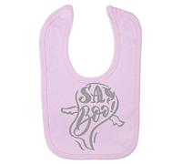 Say Boo Ghost Lettering [HALLO19] Cotton Baby bib - Pastel Pink