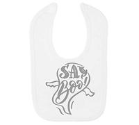Say Boo Ghost Lettering [HALLO19] Cotton Baby bib - White