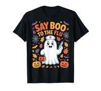 Say Boo to The Flu Cute Nurse Ghost Autumn Halloween T-Shirt