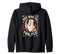 Say Boo To The Flu Ghost Nurse Halloween Medical Shirt Zip Hoodie