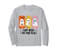 Say Boo to The Flu Halloween Nurse Ghost Spooky Costume Long Sleeve T-Shirt