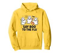 Say Boo to the Flu Halloween Nurse Ghost Spooky Costume Pullover Hoodie