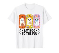 Say Boo to The Flu Halloween Nurse Ghost Spooky Costume T-Shirt