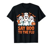 Say Boo to The Flu Halloween Nurse Ghost Spooky Costume T-Shirt