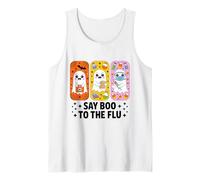 Say Boo to The Flu Halloween Nurse Ghost Spooky Costume Tank Top