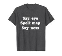 Say Eye Spell Map Say Ness T-Shirt, Men, Dark Heather Grey, 5X-Large