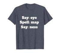Say Eye Spell Map Say Ness T-Shirt, Men, Heather Blue, 6X-Large