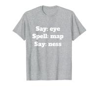 Say Eye Spell Map Say Ness T-Shirt, Men, Heather Grey, Large