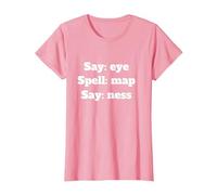 Say Eye Spell Map Say Ness T-Shirt, Women, Pink, Small