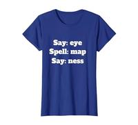 Say Eye Spell Map Say Ness T-Shirt, Women, Royal Blue, X-Large