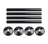 Say Goodbye to Exposed Pipes Professional Finish 8pc Set Chrome Effect (Black)