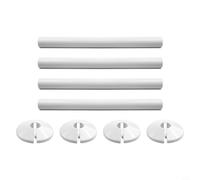 Say Goodbye to Exposed Pipes Professional Finish 8pc Set Chrome Effect (White)