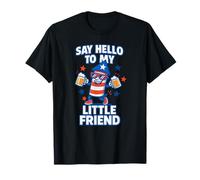 Say Hello Funny Firework Beer Shirt 4th of July Tee USA T-Shirt