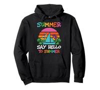 Say Hello To Summer Colorful Beach Fun Pullover Hoodie