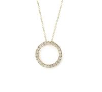 Say It With 1 Carat Lab Grown Diamond Circle Pendant Necklace - 9ct Gold - White Gold