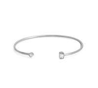 Say It With April Diamond Birthstone Bangle - Silver Plated