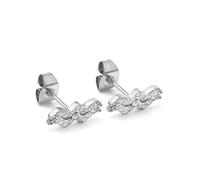 Say It With Aquarius Earrings with CZ Stones - Silver Say It With Silver One Size