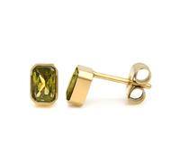 Say It With August Peridot Birthstone Earrings - Yellow Gold Plated