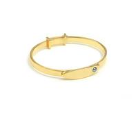 Say It With Baby Engraved Blue Stone Bangle - Yellow Gold