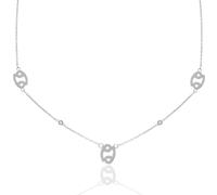 Say It With Cancer Necklace with CZ Stones - Silver | Size: 18 inches Say It With Silver 18 inches