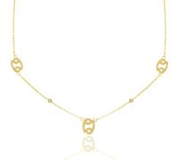 Say It With Cancer Necklace with CZ Stones - Yellow Gold