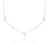 Say It With Capricorn Necklace with CZ Stones - Silver Plated