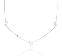 Say It With Capricorn Necklace with CZ Stones - Silver | Size: 18 inches Say It With Silver 18 inches