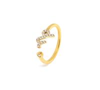 Say It With Capricorn Ring with CZ Stones - Yellow Gold | Size: N Say It With Gold N