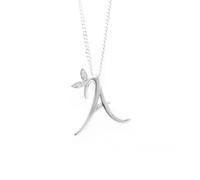 Say It With Children's Winged Diamond Initial Necklace - Sterling Silver - A