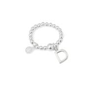 Say It With Classic Initial Ball Ring - Sterling Silver (Medium) - D